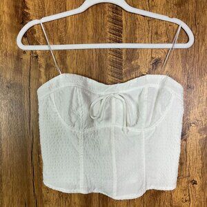 NWT Kirious White Corset Style Strapless Top Sweetheart Neckline Medium
